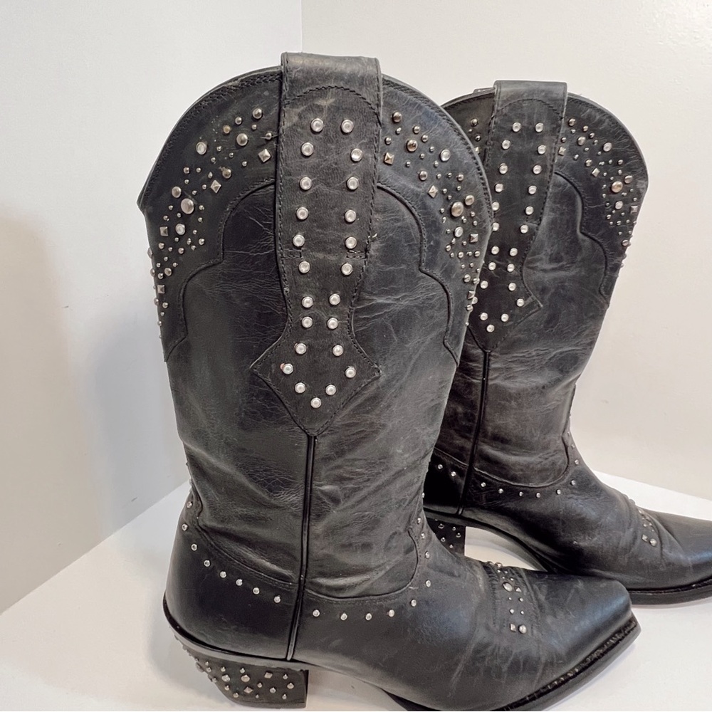 Ariat Sassy Black Leather Rhinestone Western Boot - Picture 13 of 15